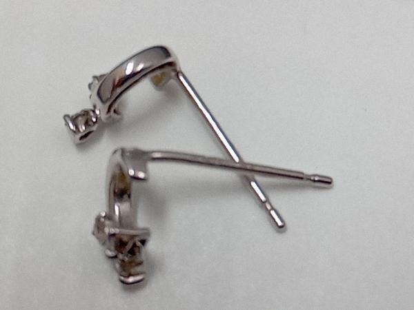 K10WG／K14WG】ホワイトゴールド ピアス 三日月 ダイヤモンド 0.06ct 