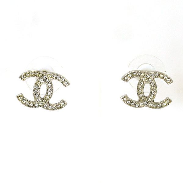 シャネル CHANEL ココマーク ラインストーンピアス A14V刻印 イヤー