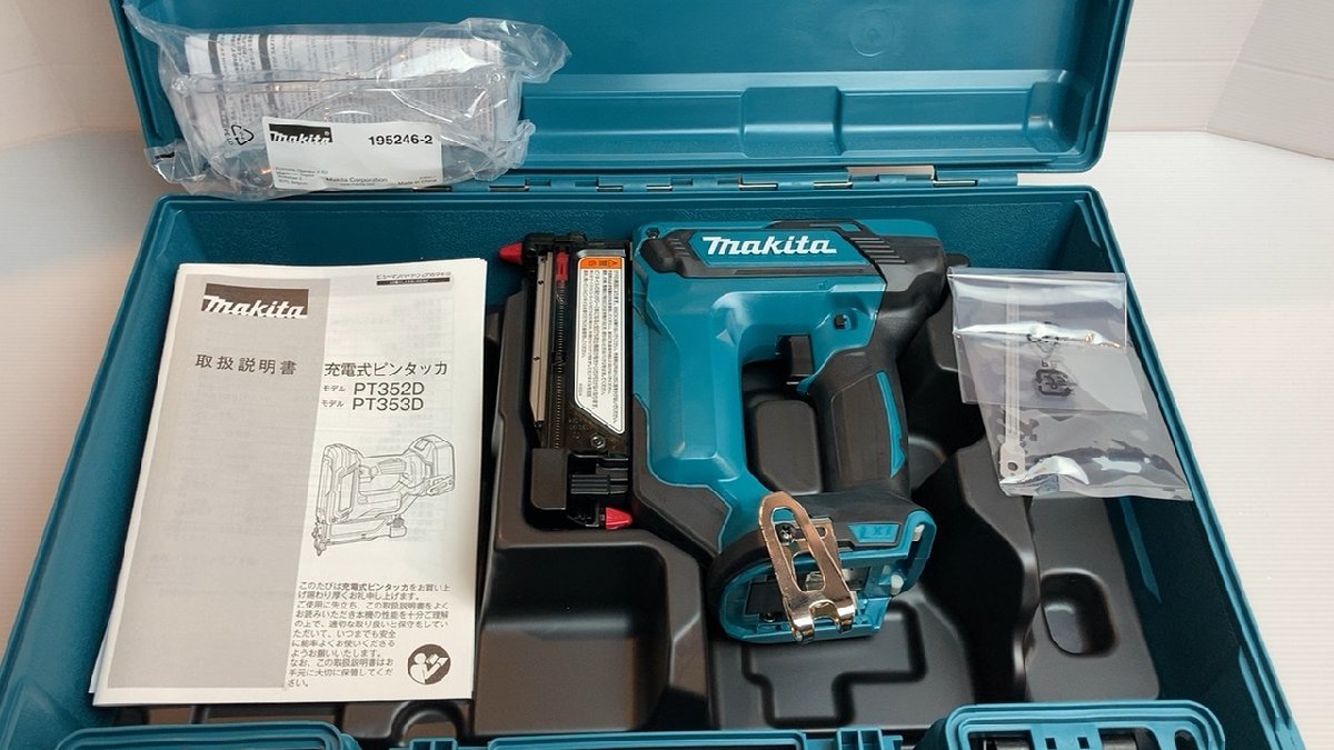 ★未使用品！★ makita 35mm 18v 充電式ピンタッカ　本体　ケース付【 PT353DZK 】 マキタ　ピンタッカ