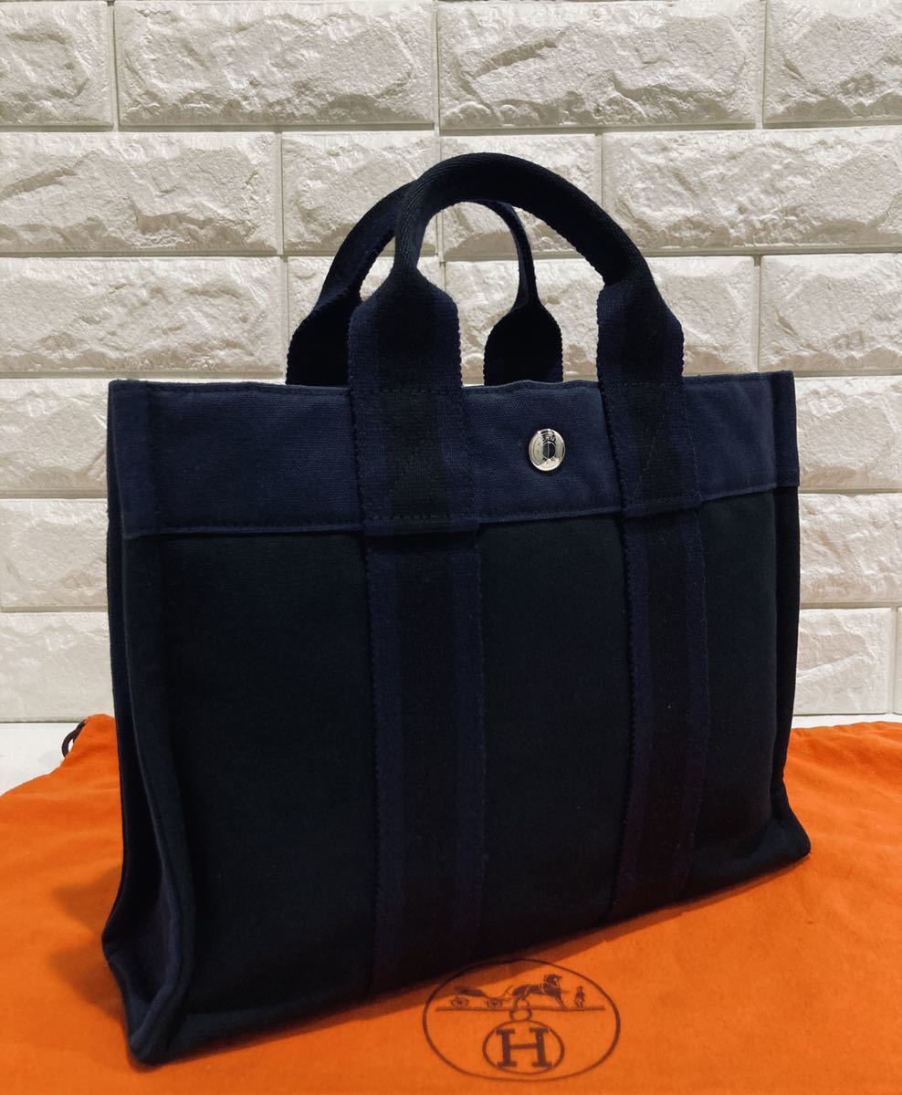  HERMES 同様 エルメス フールトゥ PM ネイビー&times;ブラック トート バッグ 黒(かばん、バッグ)｜売買されたオークション情報、yahooの商品情報をアーカイブ公開 - オークファン かばん、バッグ