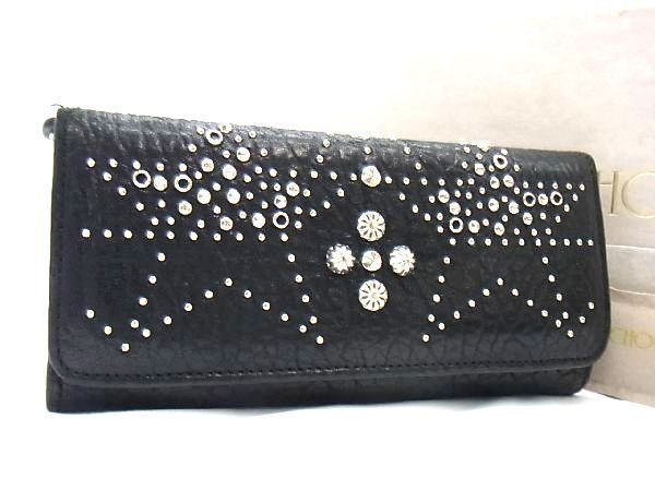 HOT，2026 1円 JIMMY CHOO ジミーチュウ ニノ レザー スタッズ 二つ折り 長財布 ウォレット 小銭入れ レディース ブラック系 AD0108キk(ジミーチュウ)｜売買されたオークション情報、yahooの商品情報をアーカ その他