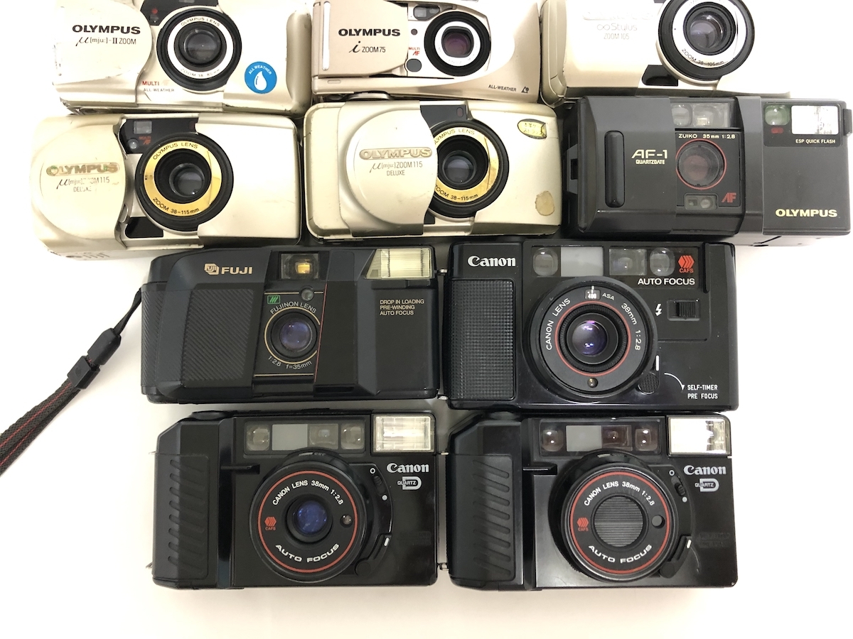 1円 OLYMPUS μ-II 110 コンパクトフィルムカメラ 動作確認済み B401