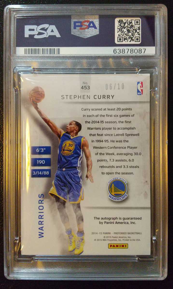 Gold 10枚限定 Stephen Curry 】(Warriors) 2014-15 Panini Preferred 