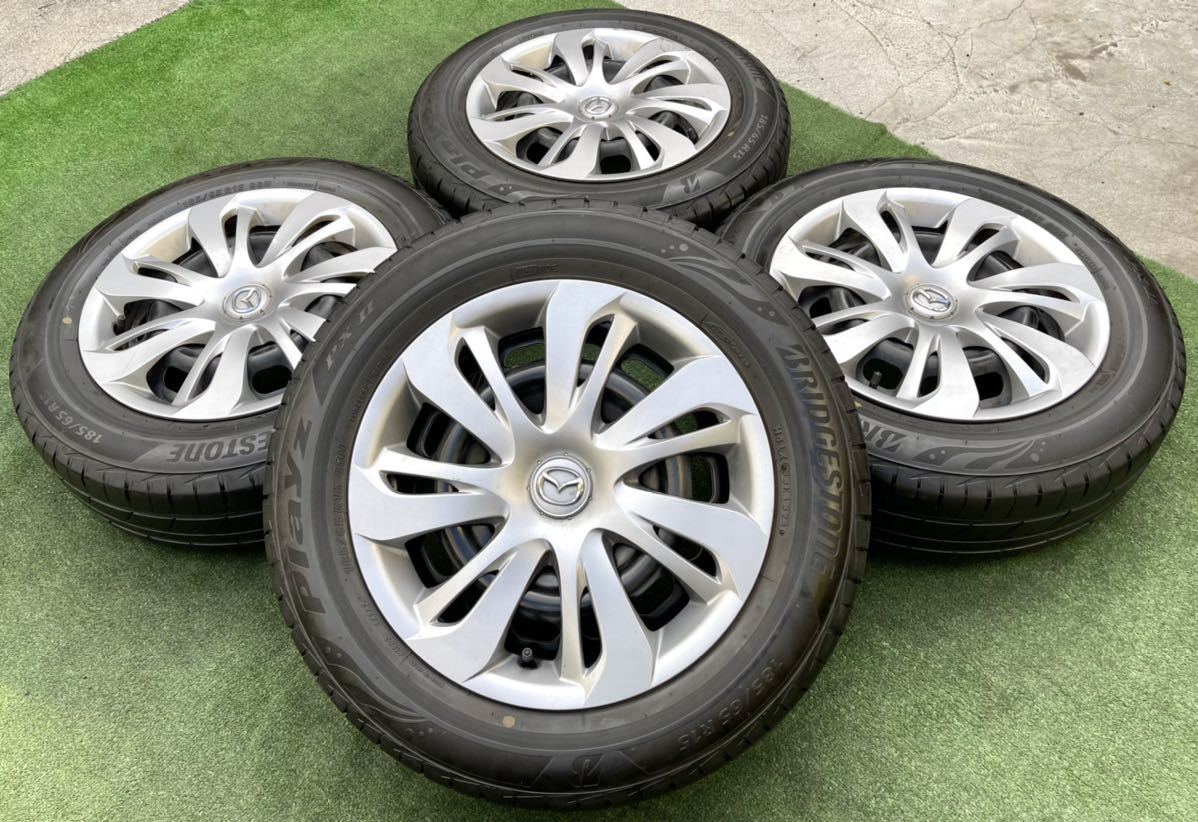 お得，定番 マツダ 純正 15インチ スチールホイール & BRIDGESTONE 2021年製 ラジアルタイヤ 185/65R15 4本セット デミオ カペラ ベリーサ等に(ラジアルタイヤ)｜売買されたオークション情報、yahooの商品情報 4穴