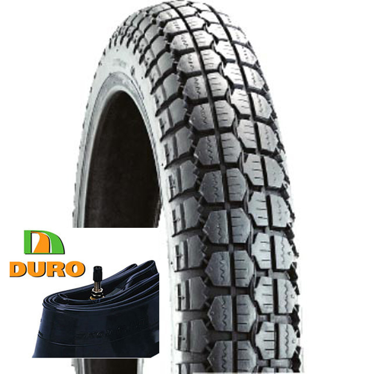 チューブ＆リムバンド付き　Ｄｕｒｏ（ダンロップ協力工場））ＨＦ308　4.00-18　タイヤ＆チューブ付+リムバンドも　