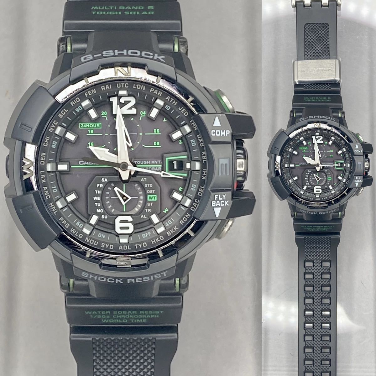 極美品 ベゼル/バンド新品交換済 G-SHOCK GW-A1100-1A3JF グラビティ 