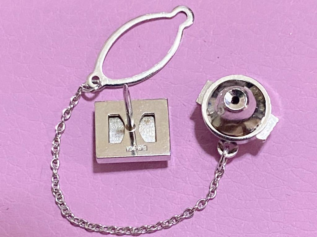 K14WG エメラルド タイタック 14金 ホワイトゴールド タイピン 約 11mm