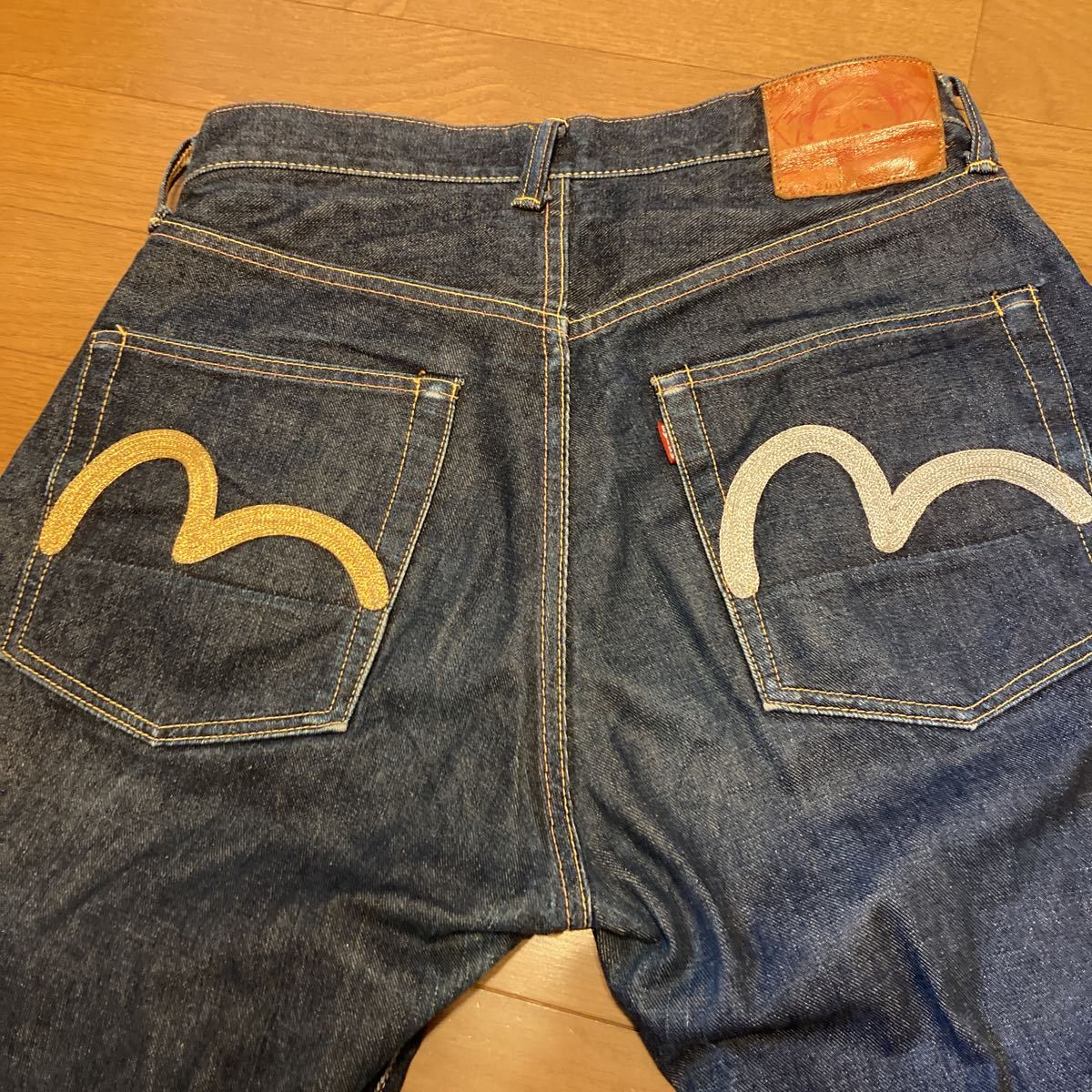 evis エヴィスジーンズ 刺繍カモメ黄色 33インチ lot2001 EVISU 