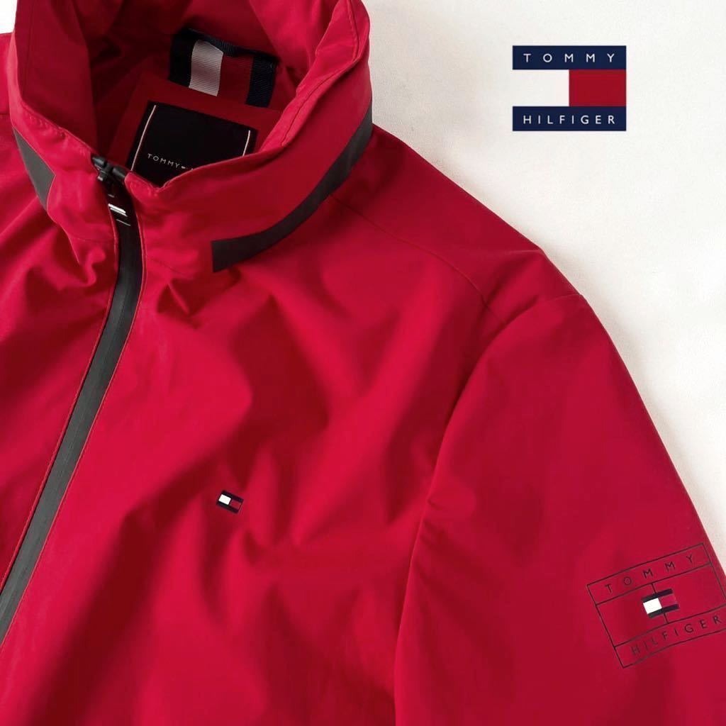数量限定，お買い得 トミーヒルフィガー TOMMY FILFIGER フルジップ スタンドカラー ジャケット M 日本L レッド コンシールドフード 防水 撥水(ジャンパー、ブルゾン)｜売買されたオークション情報、yahooの商品情報 男性用