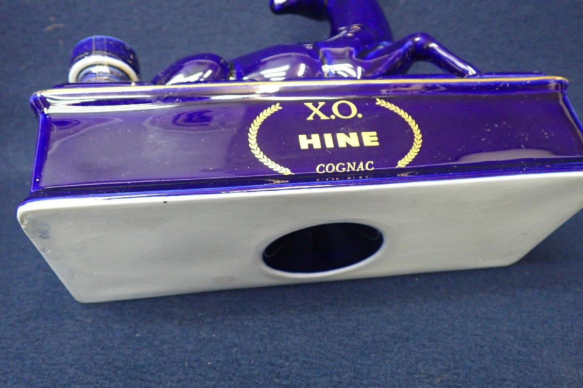☆100594 HINE ハイン ブルー 陶器ボトル 総重量1547g ☆ HINE XO