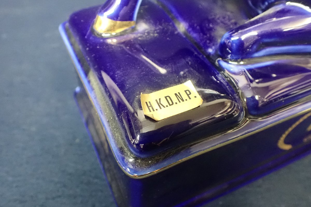 ☆100594 HINE ハイン ブルー 陶器ボトル 総重量1547g ☆ HINE XO