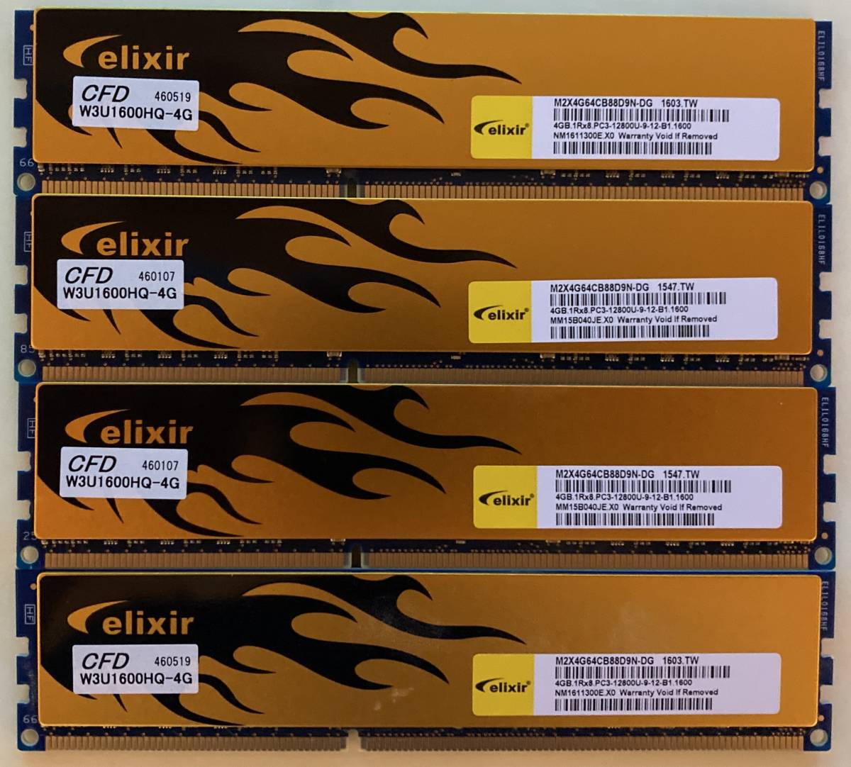  CFD W3U1600HQ-4G DDR3 PC3-12800 4GB 4枚組(4GB)｜売買されたオークション情報、yahooの商品情報をアーカイブ公開 - オークファン DIMM