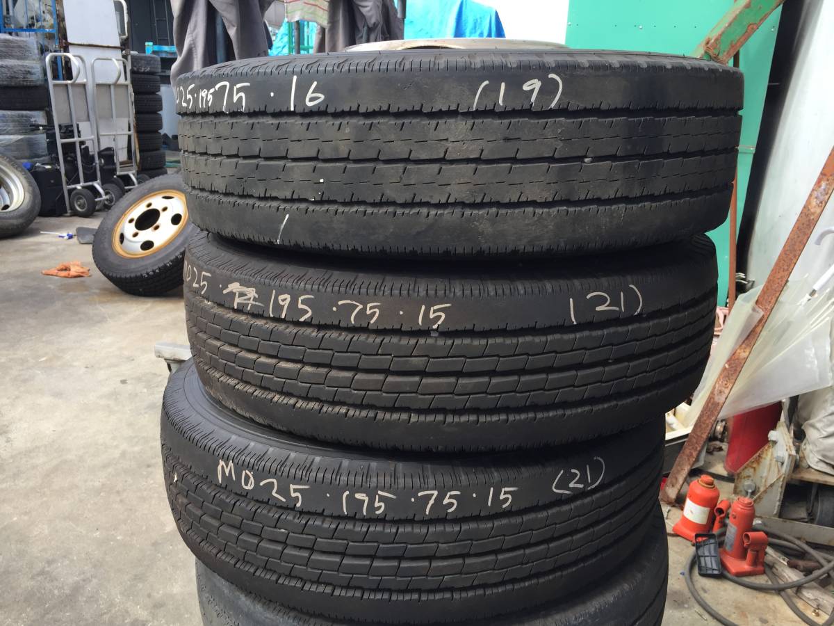 M025520 TOYO DELVEXM134 195/75R15 キャンター５穴　中古タイヤホイール　2019-21年　法人配送限定品