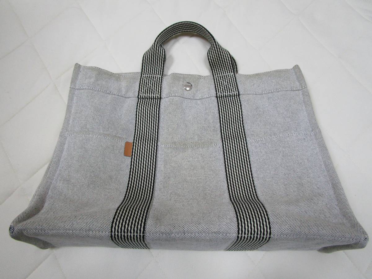 □【HERMES】エルメス ニューフールトゥMM トートバッグ キャンバス 