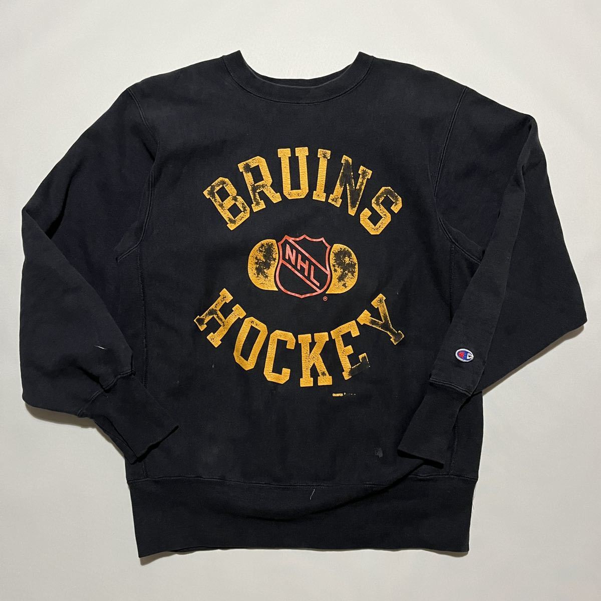 90s Champion NHL BRUINS ブラック リバースウィーブ スウェット 
