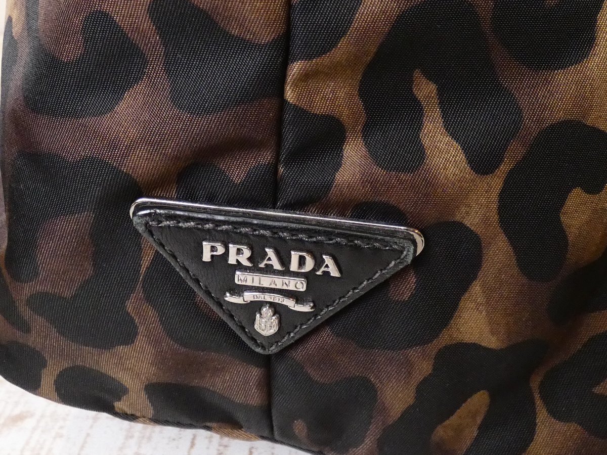 プラダ PRADA BN1959 テスートナイロン リバーシブル 斜め掛け 2WAY ハンドバッグ ショルダー トート【L's/黒豹柄/Ｓランク】e2B00 PRADA プラダ リバーシブル (プラダ) ナイロントートバッグ プラダ&frasl;テスートダブル&frasl;ナイロン
