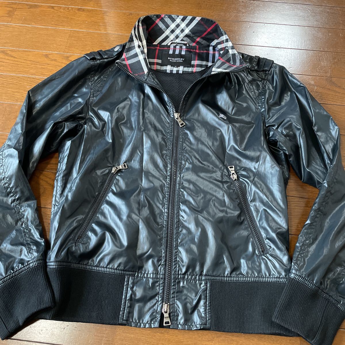 バーバリーブラックレーベル☆薄手ブラックジャケット