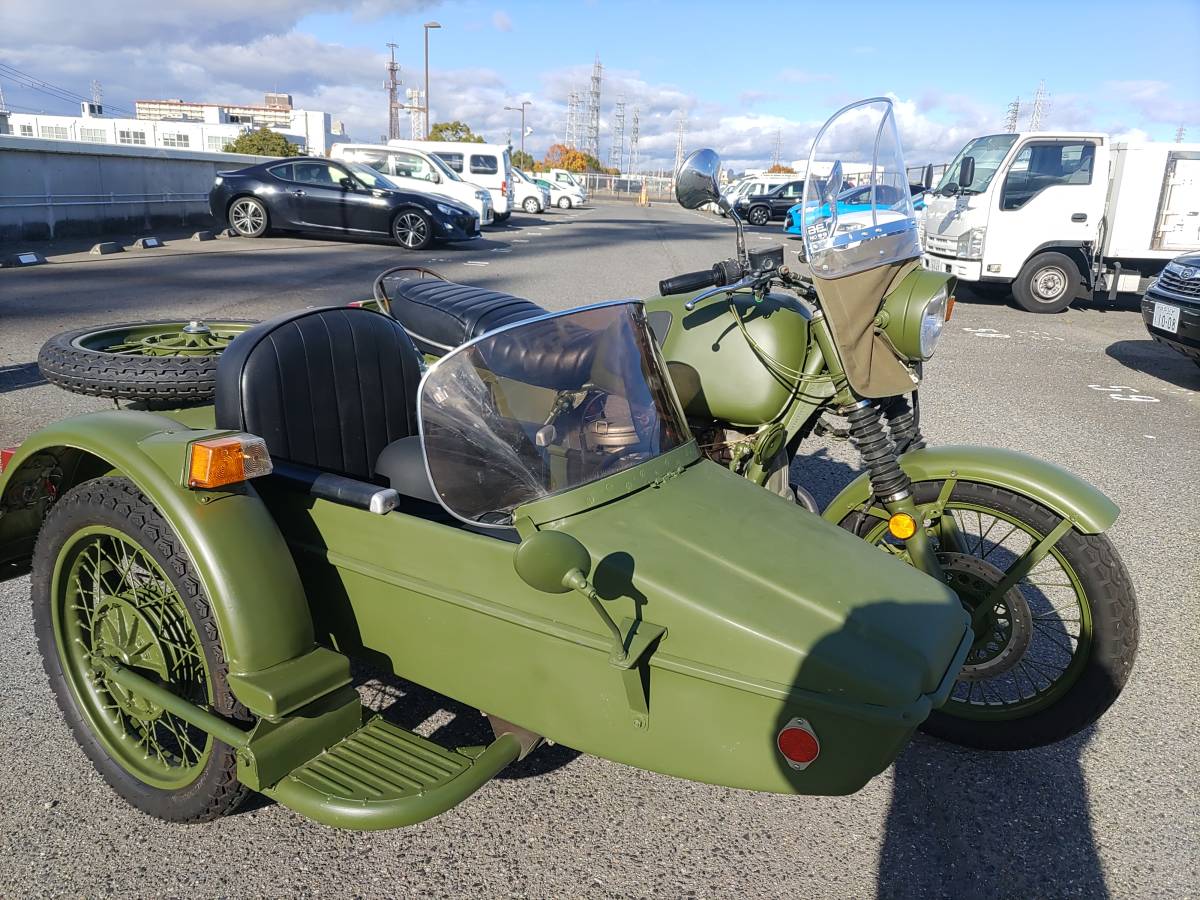 昭和当時物】カスタム塗装 鉄製バイク サイドカー R75風メタルクラフト