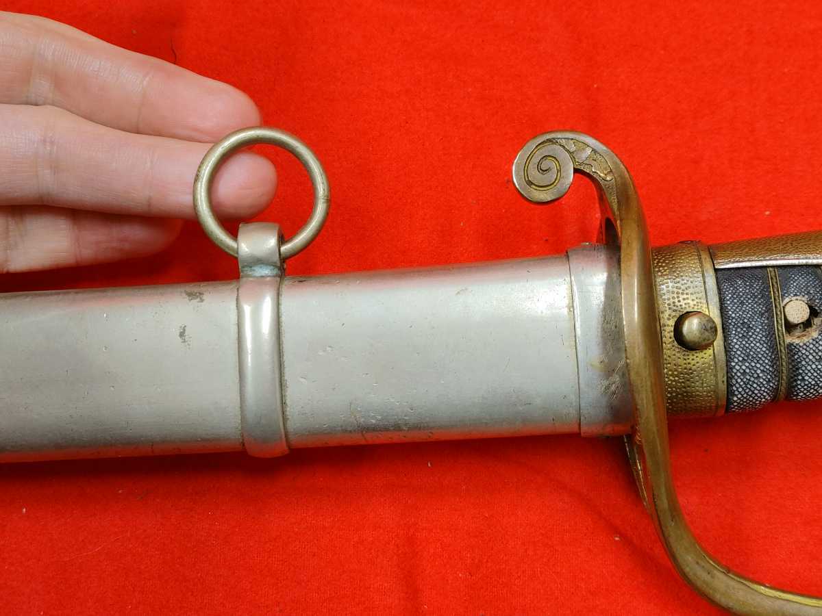 ☆rm☆旧日本軍☆両手持ちサーベル型軍刀拵え☆外装☆当時物☆美品 
