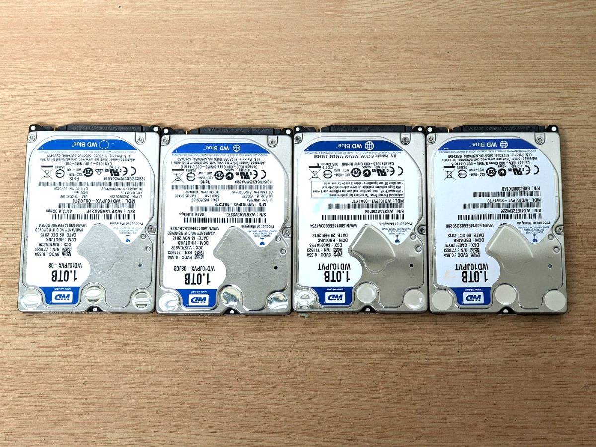 sakuzyo CDセット ハードディスク 2.5 SerialATA HDD 1TB 状態正常 4台セット 管60 周辺