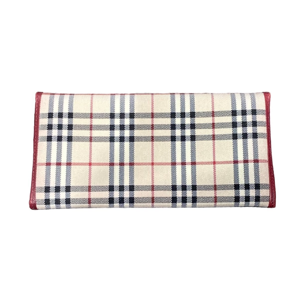 BURBERRY バーバリー 二つ折り 長財布 ノバチェック レッド 【公式通販】