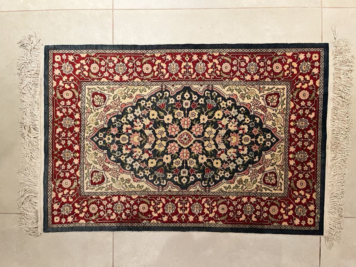 ヘレケ トルコ絨毯 81×55cm 81万ノット 状態良好｜家具、インテリア