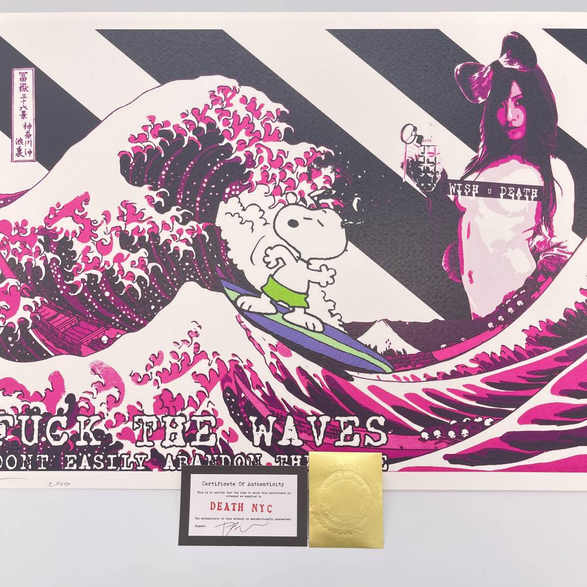 DEATH NYC 世界限定100枚 アートポスター SNOOPY スヌーピー 冨嶽三十
