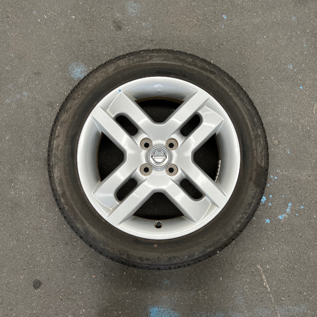タイヤ付き純正ホイール1本 キューブ Z12 16×6J +42 100 4穴 195/55R16 