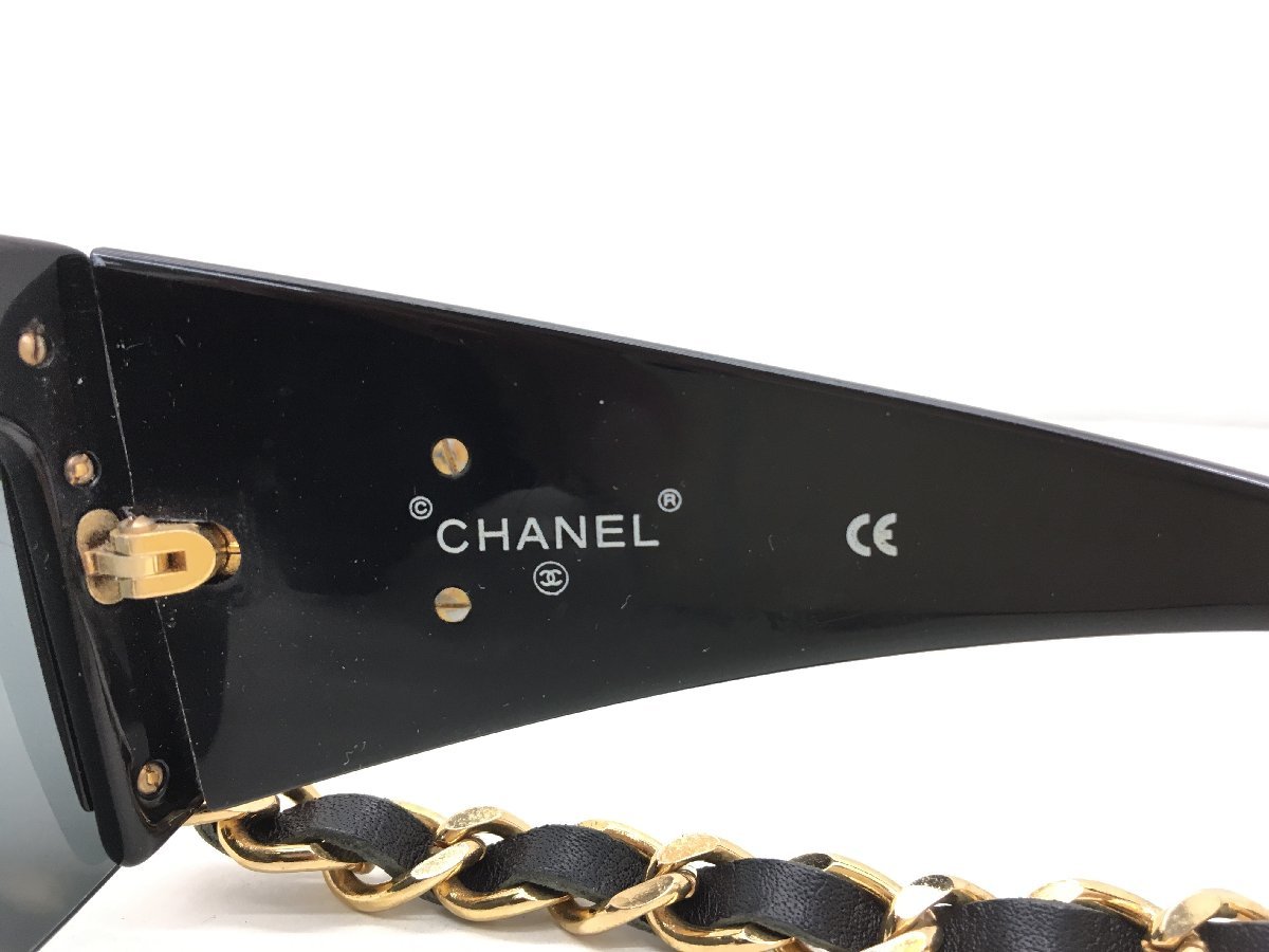 CHANEL ココマーク サングラス 度なし ブラック×ゴールド チェーン付き 中古【sw1005026】 ココマーク サングラス シャネル ボストン 05972 BSK501