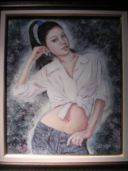 新作絵画油彩8号裸婦 人物画美人画 yシャツ e山本英二 1点物の入札