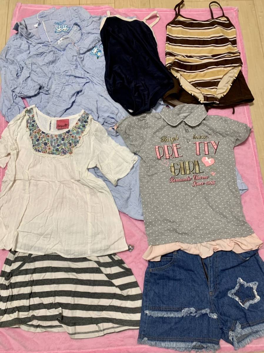 ECO 女の子処分品　小学生　150-160サイズ　パンツ　水着　靴下　パジャマ　訳あり ジャンク品　処分品 断捨離 整理品 パンツ 制服 ECO 新品ECO 140-150サイズ *eco女の子タンス整理品女子高生*ブラショーツ