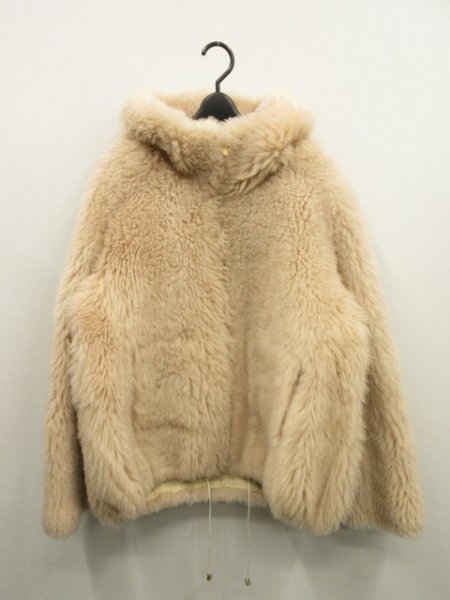 イヴサロモン YVES SALOMON ★ フード付 ラム ファー ムートン コート ★ サイズ40