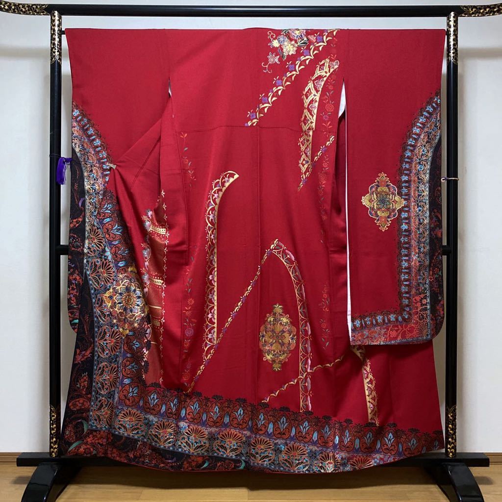 メーカー送品・ 振袖 山本寛斎 赤 暈し フルセット 成人式 【公式通販】