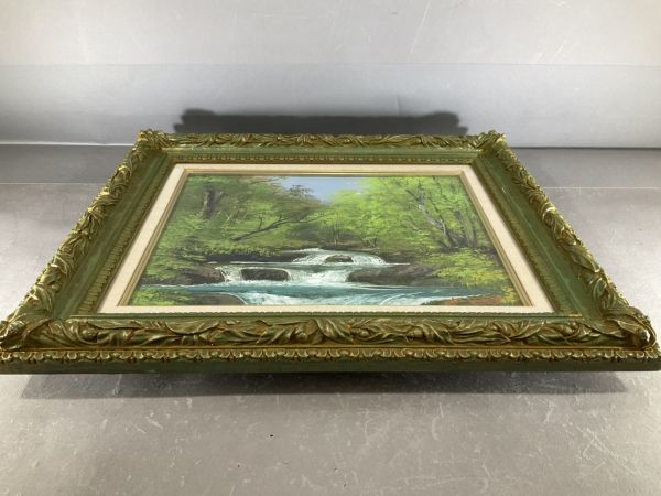 真作保証□油彩□永田金吾□『奥入瀬』□実力作家□美しい逸品□額付