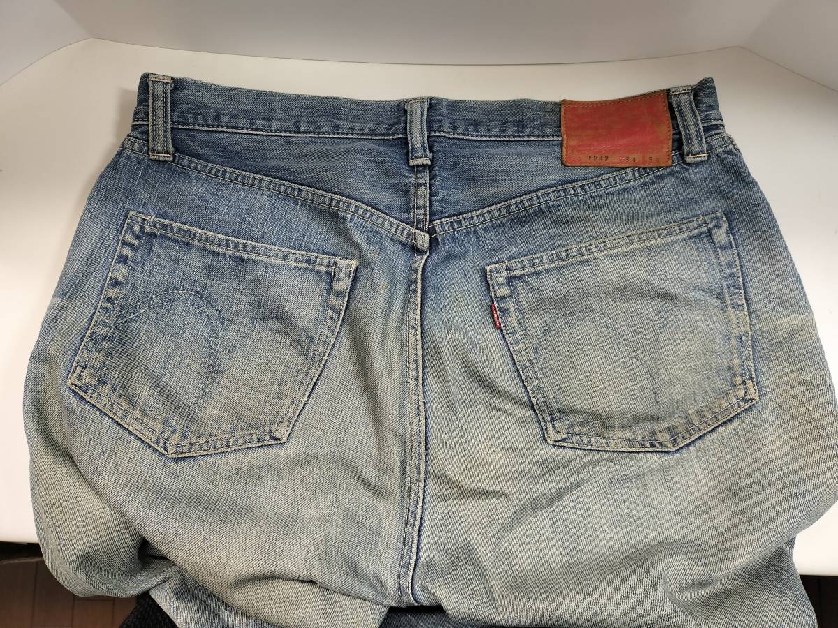 16104☆SUGAR CANE シュガーケーン 1947 W34 L34 丈104cm ダメージ 