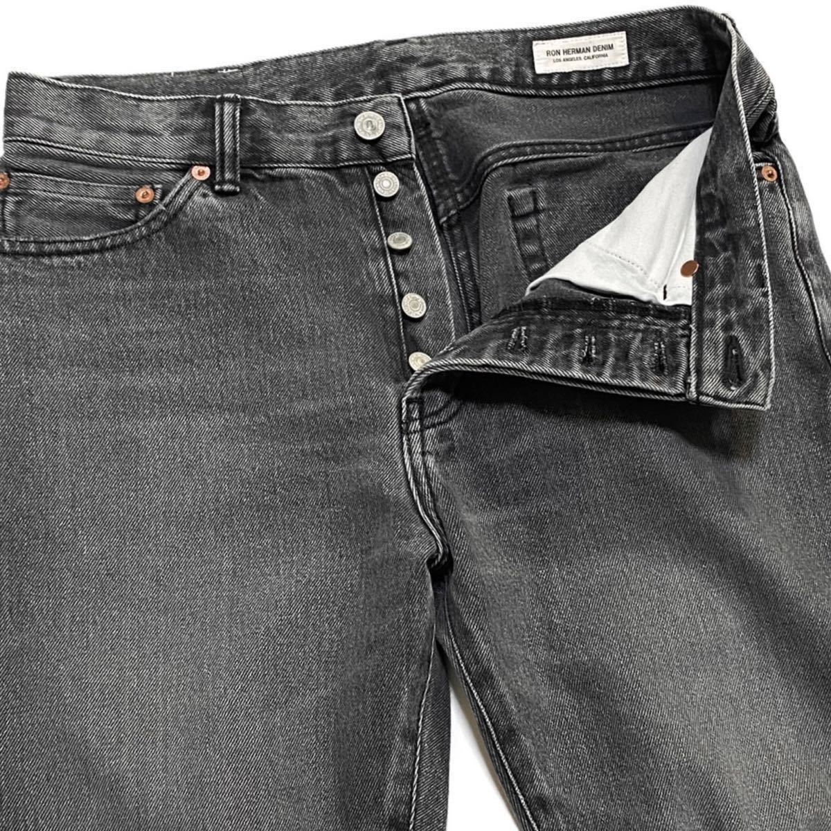 Ron Herman Slim Straight Black Denim Pants 30inc｜男性用