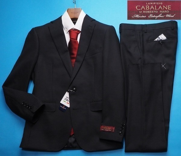 得価，新品 8.6万円 大手百貨店扱い 秋冬 CABALANE カバラーネ イタリア製生地 ウール100% 厚手ヘリンボーン織柄 スーツA6黒 A 1112271(XLサイズ以上)｜売買されたオークション情報、yahooの商品情報をアーカイ XLサイズ以上