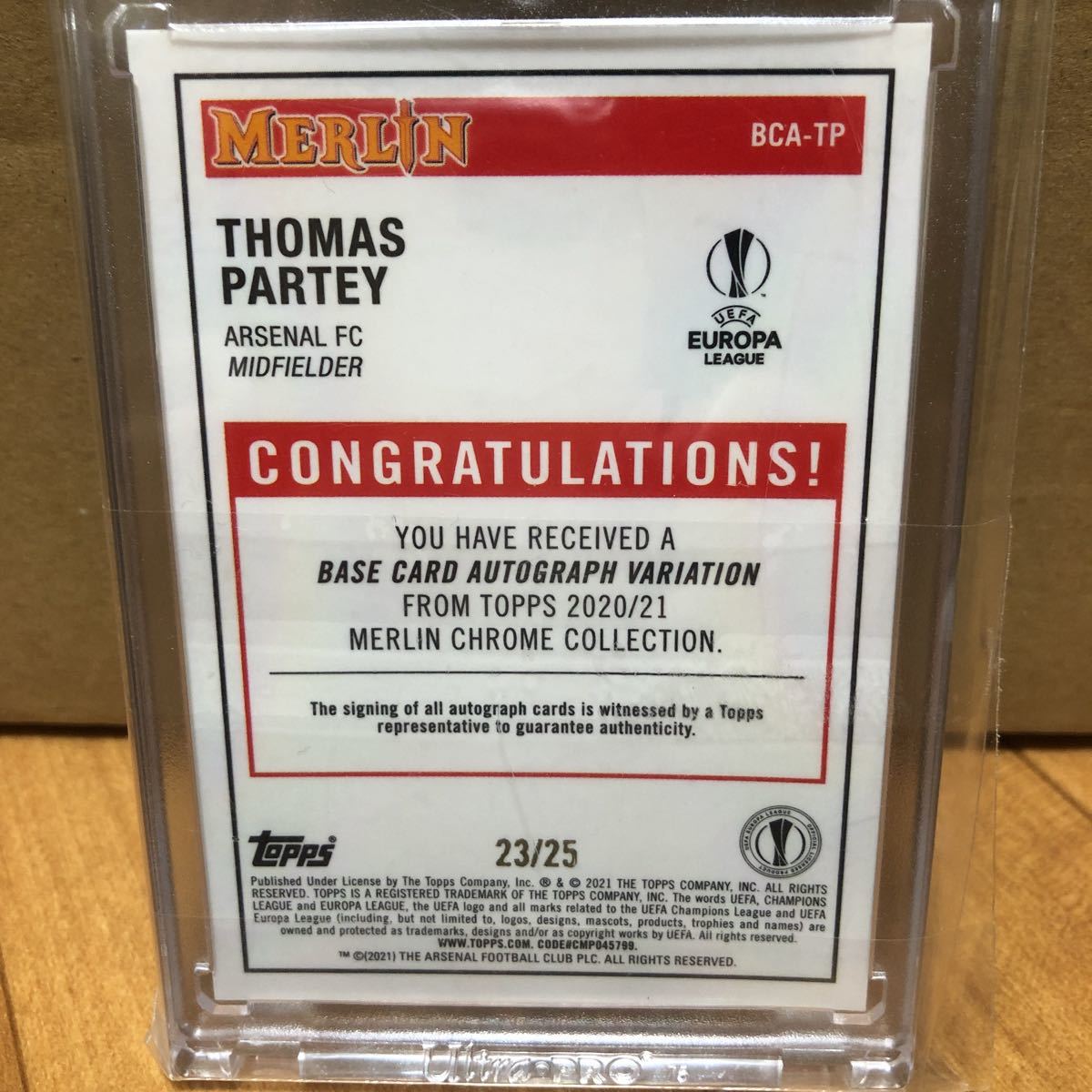 2020 ひかれる Topps Finest トーマス・パーティ 直筆サインカード