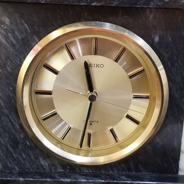 ◇SEIKO◇セイコー 置時計 QW456K クオーツ 大理石 アンティーク調