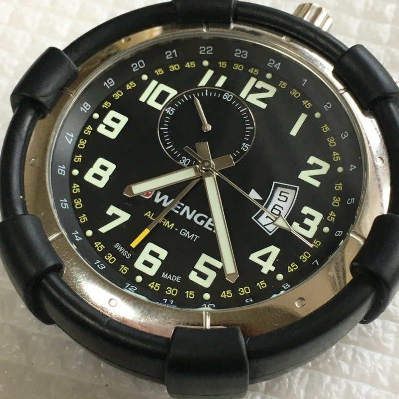 稼働 WENGER GMT ウェンガー アラーム ポケットウォッチ 懐中時計