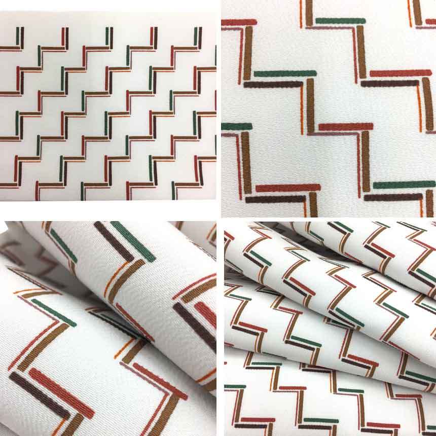 京やK256 洗える名古屋帯 全通柄 長尺 3.8メートルの名古屋帯 九寸名古屋仕立て 幾何学文様 未使用 カジュアル～セミフォーマル