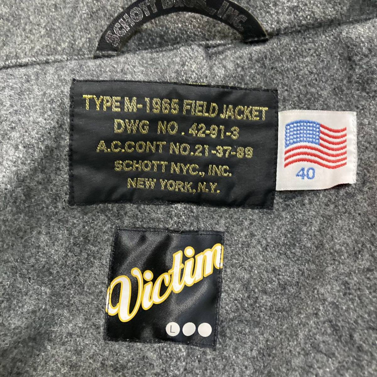 USA製 ヴィクティム×ショット VICTIM×SCHOTT MELTON M-65 JACKET 