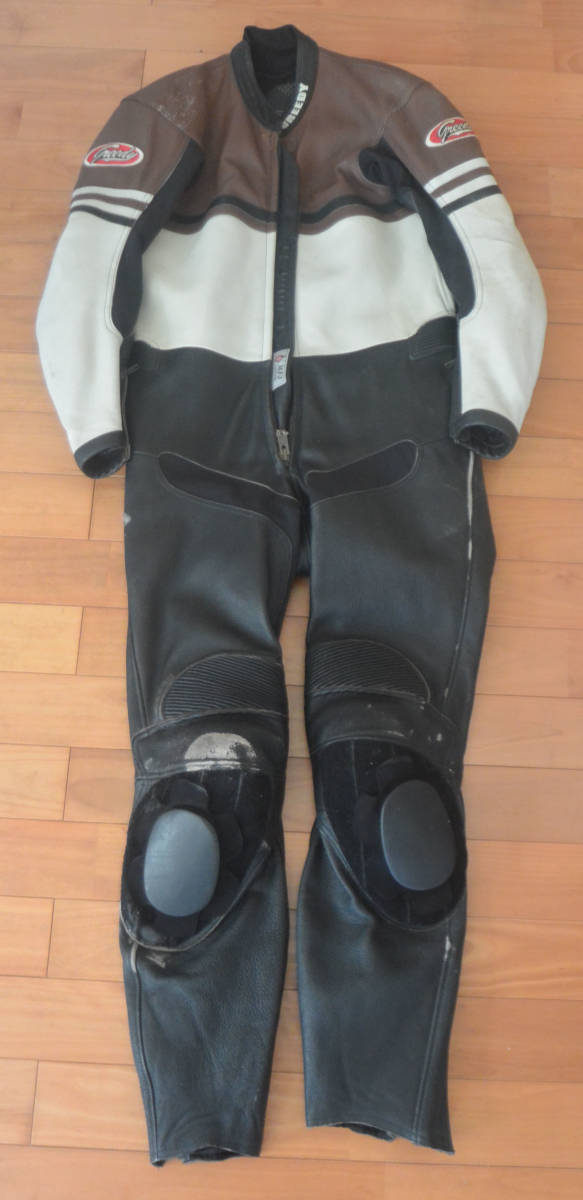 GREEDY レーシングスーツ グリーディー 革ツナギ 黒 バイクウェア MFJ 