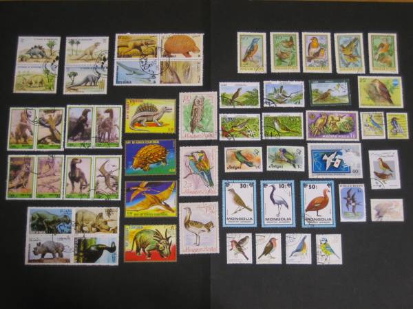 【昆虫・鳥・動物・恐竜・魚】動物図案切手９９枚セット！_2