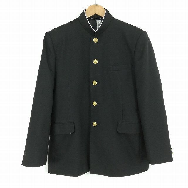 学生服 学ラン 175A 男子 トンボ 上着 ウール混 ラウンドカラー サージ 