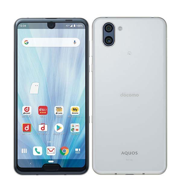 バッテリー80％以上 良品 SH-04L AQUOS R3 プラチナホワイト 中古 SIM