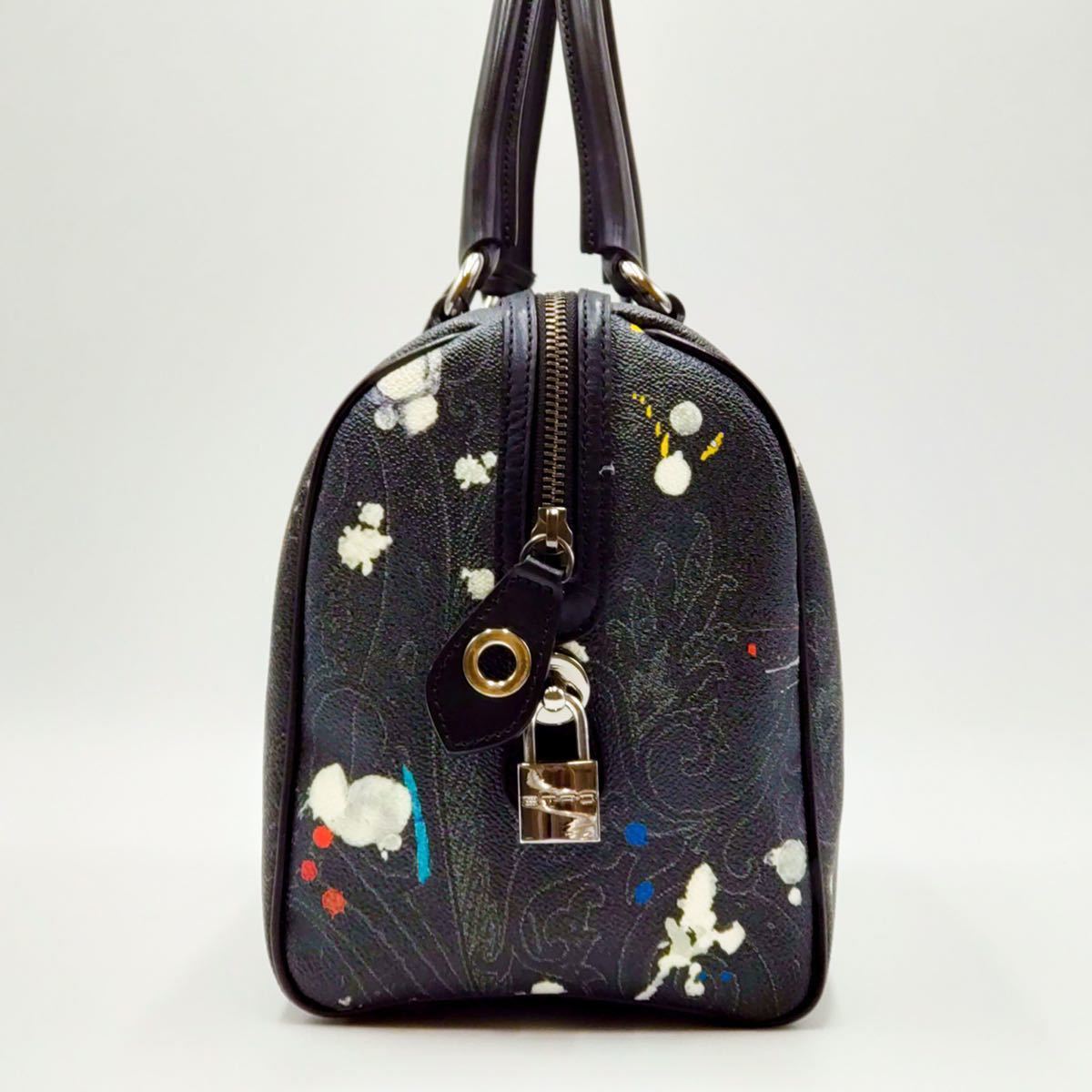 1円【未使用】ETRO エトロ ミニボストン ハンドバッグ ペイズリー柄  