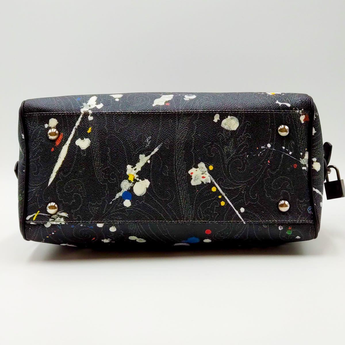 1円【未使用】ETRO エトロ ミニボストン ハンドバッグ ペイズリー柄  