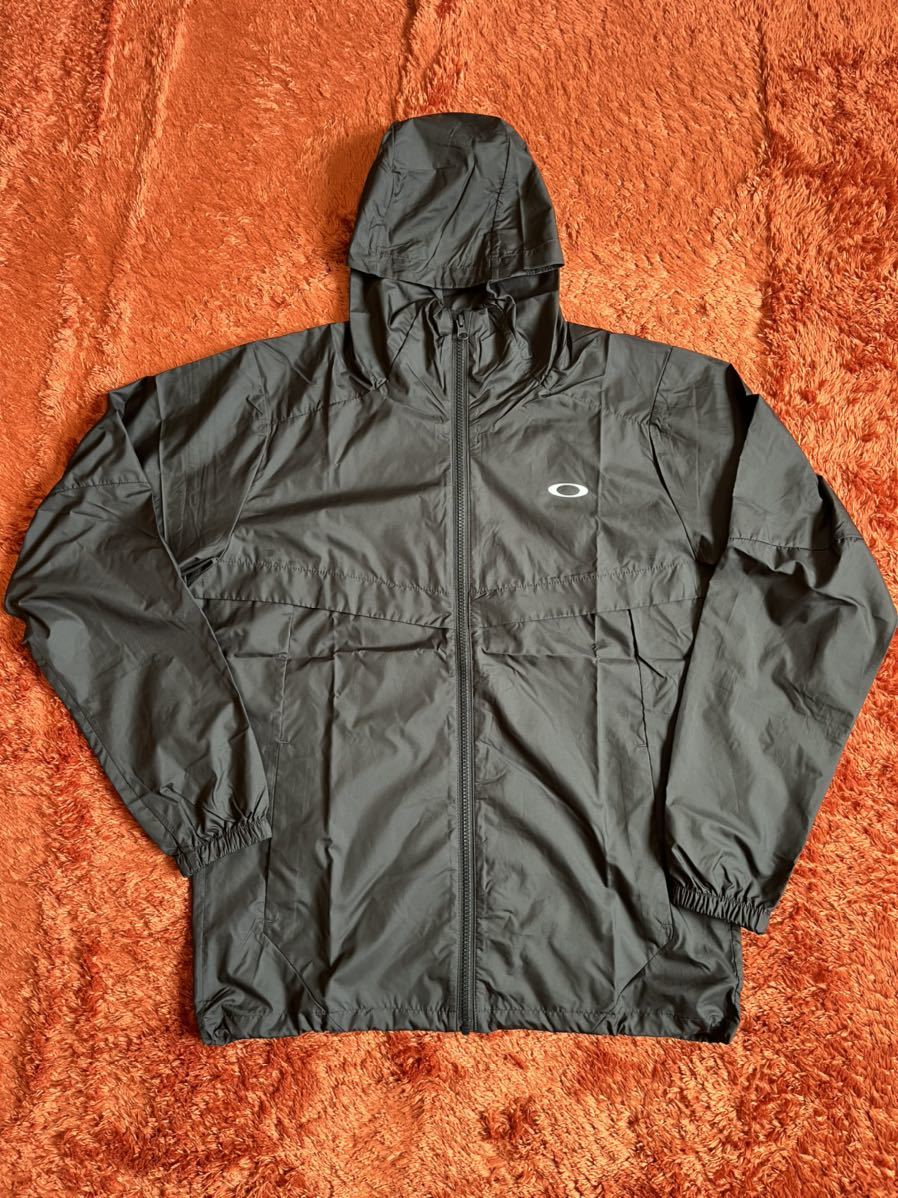 ゴルフ OAKLEY スカル フルジップ ウインドジャケット 袖着脱 撥水 軽量 L