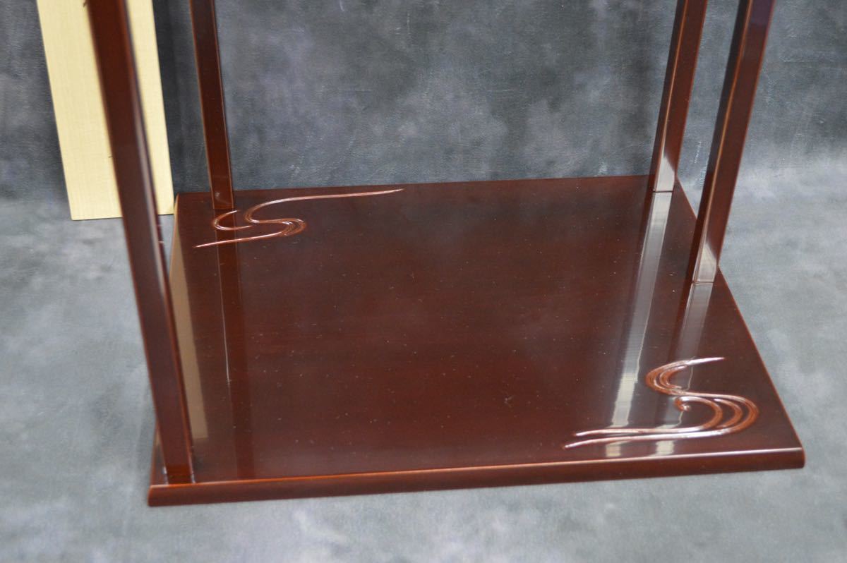 NK) 山雲棚 茶道具 秀斎作 未使用品 銘 印 有 茶の湯 茶室 棚 